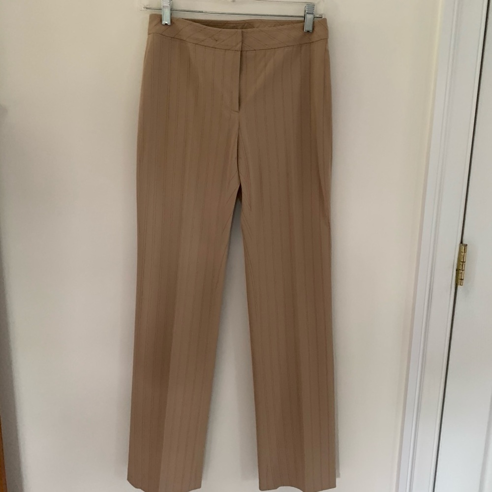 Ann Taylor beige / pink pinstripe pants